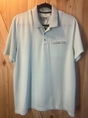 Ted Baker London Menton Geo-Print Collar Pique Polo Shirt - Size 5